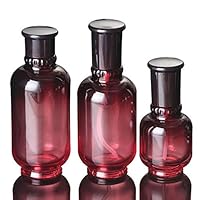 Gnc33Ouhen 50/150/180ml Portable Travel Glass Cosmetic Makeup Liquid Lotion Container Empty Bottle for perfumes, Essential Oils, Hair Spray Bottle Wine Red 150ml