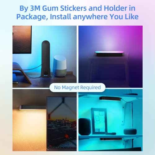 Smart LED Light Bars Gaming Decor: Smart WiFi RGB Lighting - 32 Colors 12 Scenes Ambient Lights - Sync with Music/Video/Game - APP Remote Voice Control - Easy Setup for Room Decorations