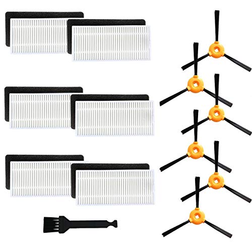 Replacement Parts Fit for EcoVacs DEEBOT N79S DEEBOT N79 DEEBOT 500 DEEBOT N79W Robotic Vacuums Accessories - Filters+ Side Brushes PACK OF 1 WITH 18 pieces set