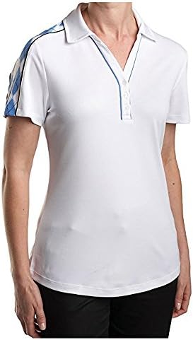 Cutter &amp; Buck LCK02313 Womens Cb Drytec S/S Fortune Polo, White/Bayou-M