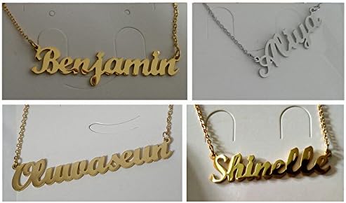Personalized Custom Any Name Choker Necklace 18K Gold Plated Handwriting Customized Nameplate Necklace