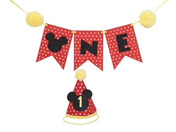 Amazon Com Mickey Party Mini Hat First Birthday Outfit Boy Mickey