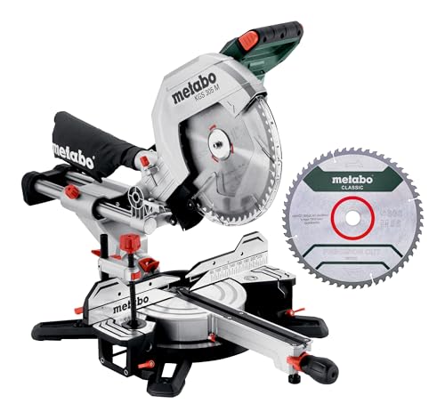 metabo KGS 305 M Sierra Ingletadora Telescopica, 305mm con LED y 2 Hojas