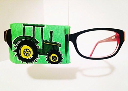Eye patch for glasses - GREEN TRACTOR - baby child or adult eye patch
