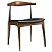 Modway Tracy Mid-Century Modern Wood and Faux Leather Upholstered Dining Chair in Black