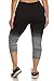 Womens Plus Size Ombre Capri Activewear Leggings