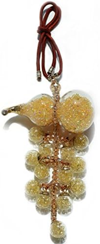 eShion Gourd Shape Handmade Bling Crystal Diamond Hanging Decoration for Bag,Rear View Mirror Ornament for Car,A Great Chinese Style Shining Gift for Girls,Moms,Business…,Color Golden