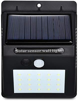 HappenWell 20 LED Weatherproof Wireless Security Solar Light Motion Sensor Wall Light and Lighting, Patio, Garden, Landscape, Deck, Shed, Lawn (Black)