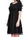 Grapent Women's Plus Size Skater A-line Dress with Crochet Hem Knee Length Party