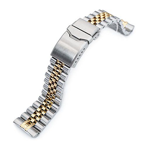 22mm Super 3D Jubilee Watch Bracelet for Seiko New Turtles SRP775, 2-Tone, Button Chamfer