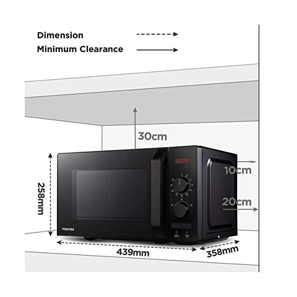 Toshiba-800-w-20-L-Microwave-Oven-with-8-Auto-Menus-5-Power-Levels-Mute-Function-and-LED-Cavity-Light-Black-MW2-AM20PFBK Toshiba 800w 20L Microwave Oven with 8 Auto Menus, 5 Power Levels, Mute Function, and LED Cavity Light - Black - MW2…