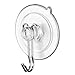 BBTO Plastic Suction Hook with Wire Hook, 45 mm/ 1.3/4 Inch, Clear, 20 Pack