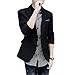 VOBAGA Men's Slim Fit Casual One Button Suit Blazers Black 6XL