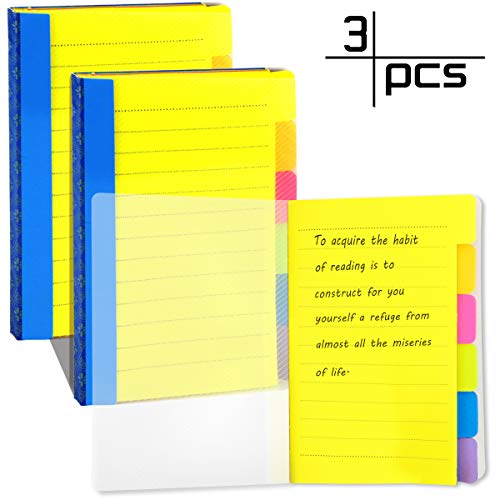 UPlama 3 Pack Divider Sticky Notes, Color Coded Index Tab Stickers Tabbed Self-Stick Lined Note Pad for School Office, 60 Ruled Notes, 4 x 6 Inches, Assorted Neon Colors - Thumbnail 6