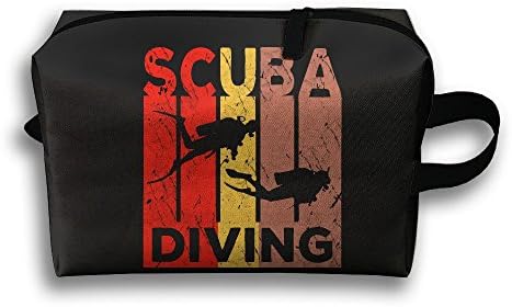 Scuba Diving Vintage Retro Portable Oxford Travel Toiletry Bag Cosmetic Organizers Storage Handbag