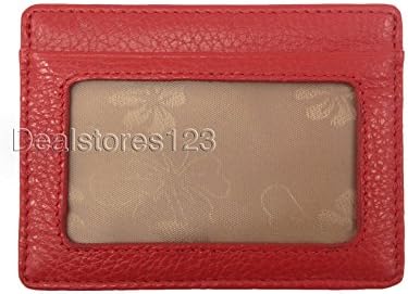 Dealstores123 - Slim Genuine Leather ID Wallet &amp; Credit Card Holder Wallet Sold only by Dealstores123 (Orange Red - Floral)