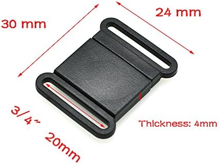sacoora 25pcs Plastic Safty Breakaway Buckle for Bra Cat Dog Collar Straps Parts Accessory (3/4"(20mm))