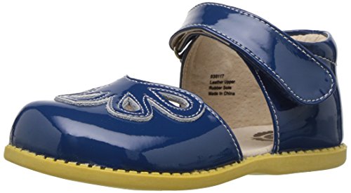 Livie & Luca Girls' Petal Mary Jane Flat, Dark Blue, 5 Medium US Toddler