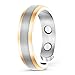 Smarter LifeStyle Elegant Titanium Magnetic Ring for Men and Women - Magnetic Titanium Ring (Silver & Gold | Size: 07)