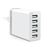 ZILU 40w 5-Port USB Charging Station - White