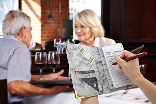 6 Server+Book+Organizer+Restaurant+Black+Marble