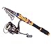 Sougayilang Portable Telescopic Fishing Rod and Reel Combos Travel Spinning Fishing Pole Kits