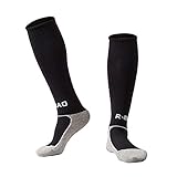 LITAO for Little Boys/Girls Outfits Compression Long Sport Soccer Socks 2 Pack (Kids/Youth Gifts) (Black),Black,Medium