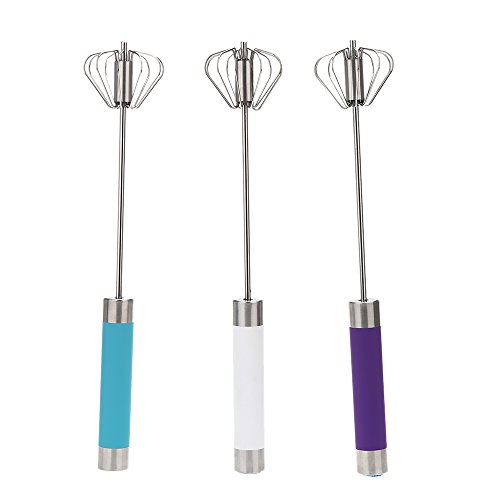 Zytree(TM)New Stainless Steel Wire Egg Tool Manual Whisk Rotary Egg Beater Eggbeater Hand Mixer Gadgets Cooking Tools Kitchen Accessories
