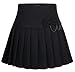 Chouyatou Women's A-Line Plaid Wool Blend Pleated Skirt Side Zipper (Medium, 65Black)