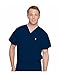 Landau Essentials Unisex Relaxed Fit 1-Pocket V-Neck Scrub Top 7502 Navy