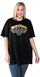 DC Comics Wonder Woman Plus Size T-Shirt Logo Gold Foil Print Black (3X)