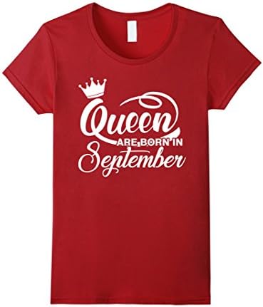 Womens Womens Queen Are Born in September C2 Funny T-shirt Medium Cranberry