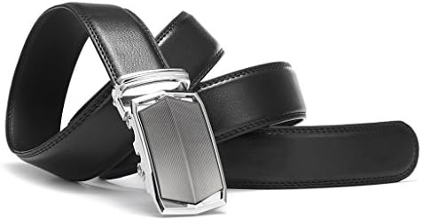 MUNESME Men's Fashion Leather Belt Sliding Buckle 35mm Width LY713-2-105