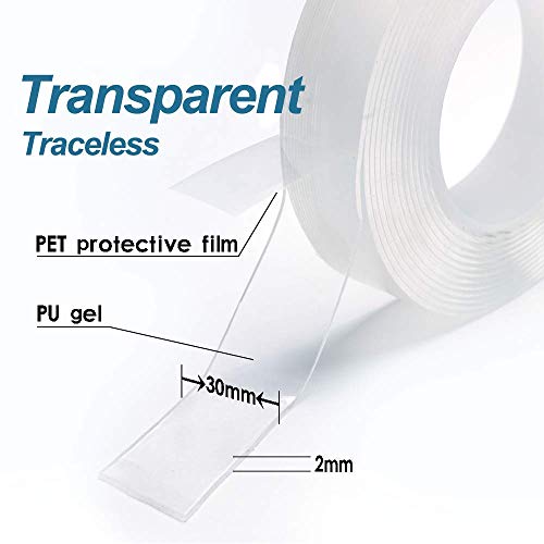 Nano Double Sided Tape, Removable Gel Grip Tape, Reusable Traceless