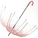 HAOCOO Cherry Blossoms Clear Umbrella,Bubble Transparent Dome Auto Open Umbrella Windproof for Outdoor Weddings (Pink)