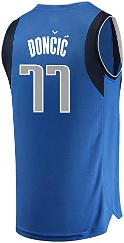 WestStory Men's Dallas Mavericks #77 Luka Doncic Fanatics Blue 2018 Draft First Round Pick Fast Break Replica Jersey - Icon Edition