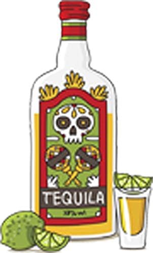 Amazon Com Clasico Alcohol Botella De Tequila Shot Con Limes Dibujos Animados Vinilo Calcomania Arte Manualidades Y Costura