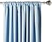 Amazon Basics Room Darkening Blackout Window Curtain with Rod Pocket and Tie Back, 52 x 63 Inches, Light Blue - Set of 2