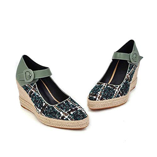 41FB%2BqbZERL Alpargatas de Mujer Moda Color Mezclado Microfibra Hebilla Correa Punta Estrecha Zapatos de cuña Casuales 8 CM Tallas… Alpargatas de Mujer Moda Color Mezclado Microfibra Hebilla Correa Punta Estrecha Zapatos de cuña Casuales 8 CM Tallas… - Imagen 4