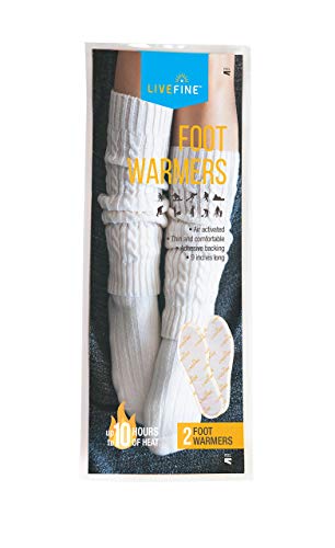 LiveFine Adhesive Foot Warmers – 9 Inches - Long-Lasting Air Activated – Up to 10 Hours of Warmth for Outdoor Construction, Winter Sports, Football Tailgating & More – 20 Pairs (Certified Refurbished)