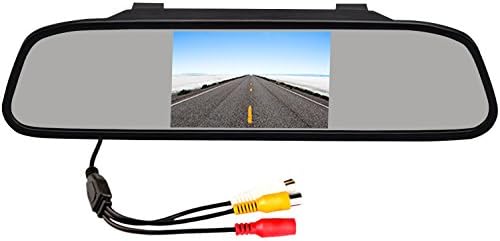 LOSKA Automatic 4.3 inch Car Rearview Adjustable Mirror Monitor Reverse Auto Color TFT LCD Screen Display for Car Camera/DVD/GPS with 2 Video AV Inputs