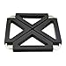 4 Piece Pot Holder SUROY Trivets Adjustable for Hot Dishes Trivet Silicone Metal Kitchen Table Dish Mats (Black-4 pieces)