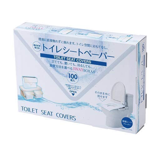 サンナップ 使い捨て トイレシートペーパー 【 専用ホルダー不要 箱のまま使える 触れずに流せて清潔 流せる 便座シート 】 100枚入り TSP-3WB