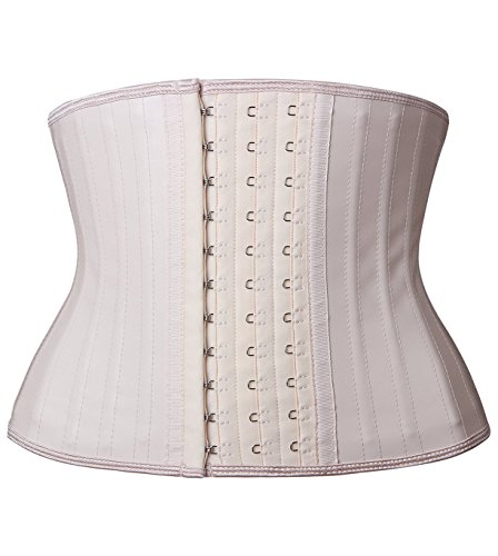 YIANNA Women s Classic Underbust Latex Sports Girdle Short Torso Waist Training Corsets for Weight Loss Hourglass Body Shaper Fat Burner, YA110299-Beige-XS