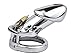 Gold-Crown Stainless Chastity Cage for Men, Male Metal Chastity Device with Cock Rings Penis Lock Metallic