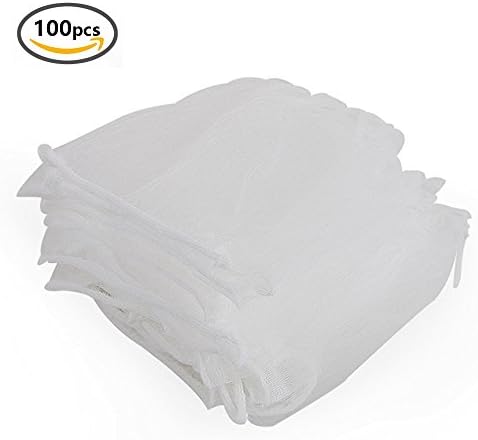 100pcs Mesh Sink Sewer Filter Bag , Disposable Garbage Bag Rubbish Bag , Sink Strainer Bag for Kitchen or Bathroom Sink (White)