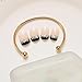 Yean 24Pcs/Set Bridal False Nails Set Full Cover Short Square French Nude Pink and Black Fake Nail Tips with Design Press on Nails with Glue and Adhesive Tab for Women and Girls