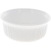 CorningWare FS5 (1.5Qt) Round French White Ceramic Casserole Dish | Stoneware Construction | Heat Resistant | Microwave Safe | Oven Safe | Dishwasher Safe