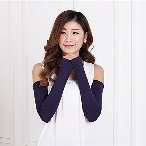 6 Pairs Women Cotton UV Protection Arm Warmer Long Fingerless Gloves Sleeves