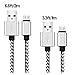 Micro USB Cable, HAOCITY 2-Pack 3.3FT 6.6FT Nylon Braided Micro USB Cable High Speed USB 2.0 A Male to Micro B Sync&Charge Cord Wire for Samsung, HTC, Motorola, Nokia, Android, and More (Silver)